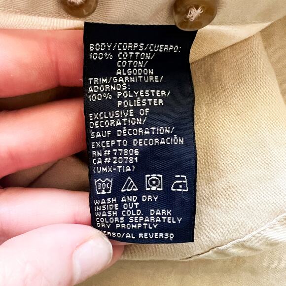 VTG Tommy Hilfiger Tan Longsleeve Button Down 100 Cotton Suede Collar Trim L - Picture 11 of 11